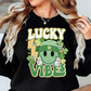 Retro Lucky Vibes Sweatshirt | Feeling Lucky Collection | Unique Gifts for Family Friends