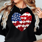 USA Heart Brushstrokes Sweatshirt | Stars and Stripes Collection | Unique Gifts for Family and Friends