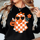 Cutie Checkered Ghost Sweatshirt | Boo-tiful Vibes Collection | Unique Gifts for Family Friends