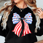 USA Coquette Bow Sweatshirt | Stars and Stripes Collection | Unique Gifts for Family