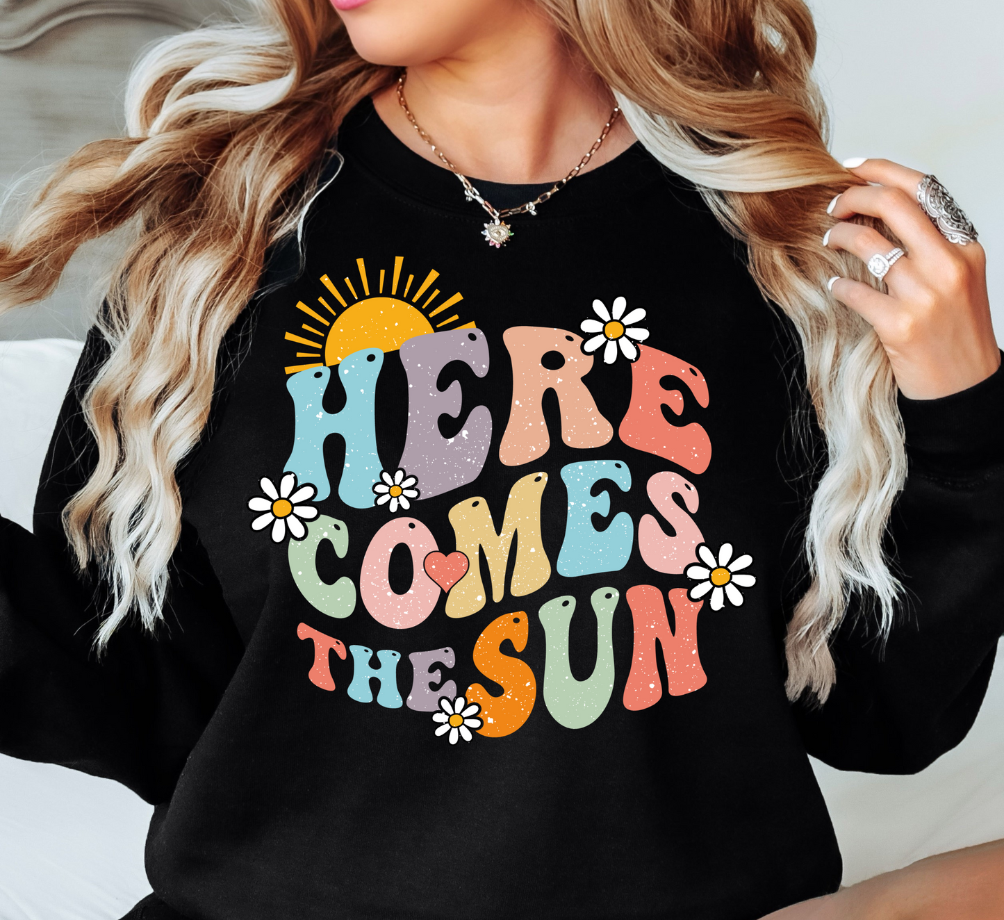 Here Comes The Sun Sweatshirt | Spring Fling Collection | Unique Gifts for Family Friends