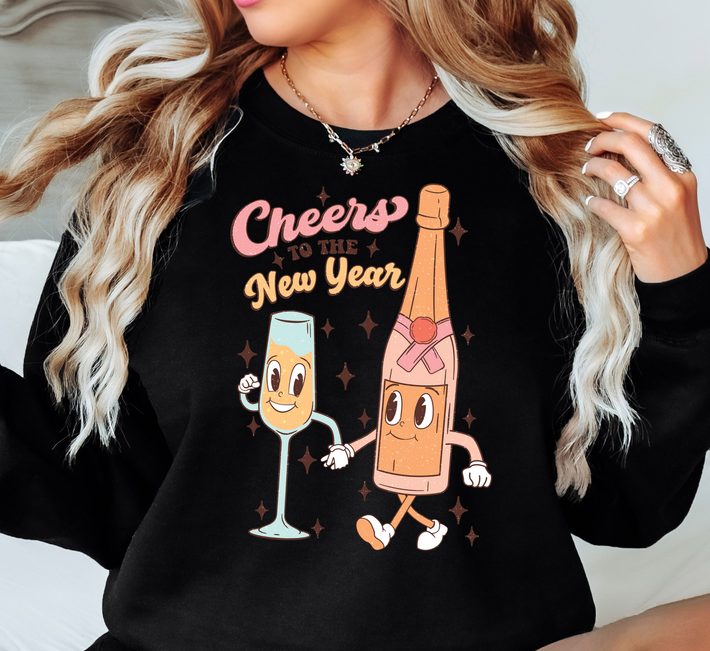 Cheers To The New Year Sweatshirt | New Year Magic Collection | Unique Gifts for Family Friends