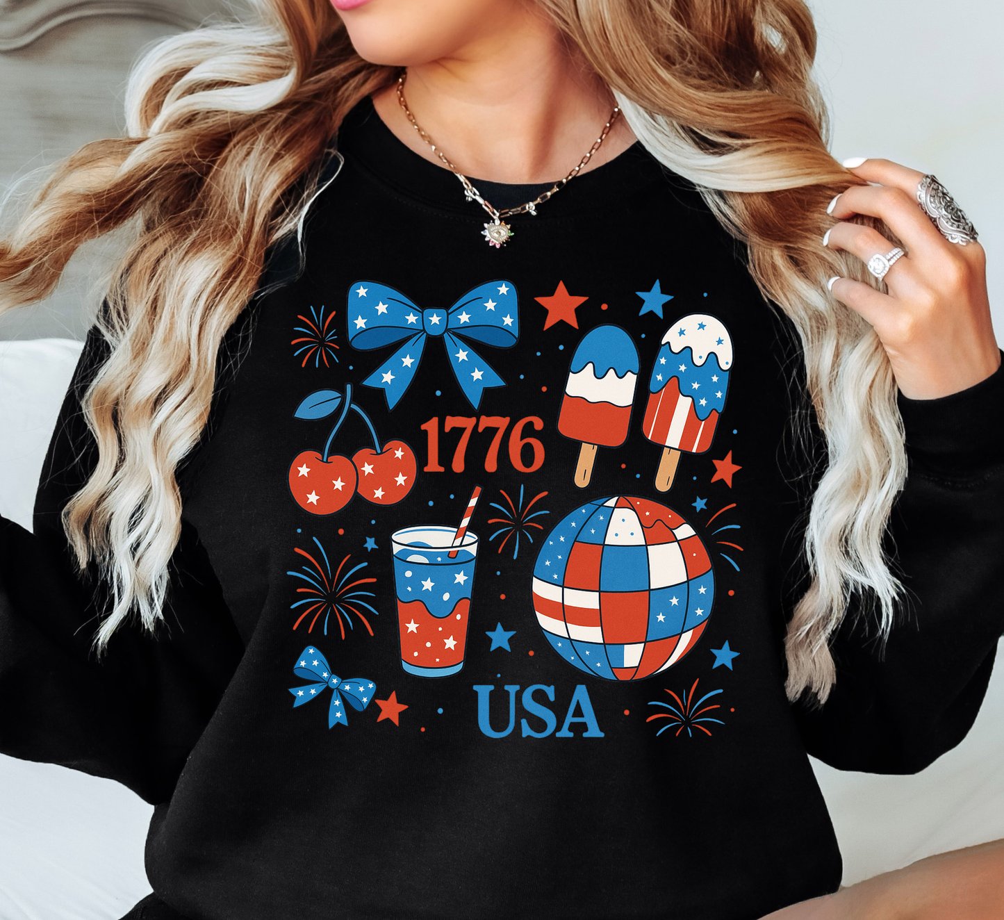 Preppy USA 1776 Sweatshirt | Stars and Stripes Collection | Unique Gifts for Family and Friends