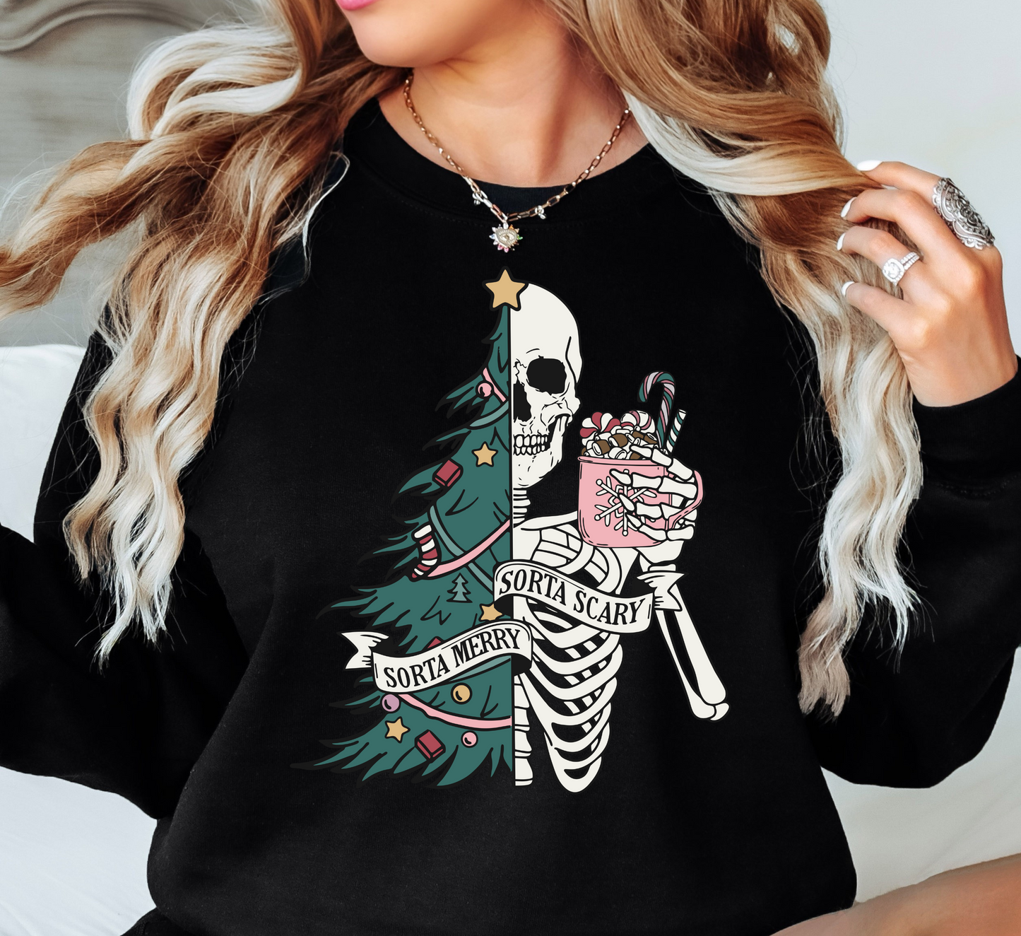 Sorta Merry Sorta Scary Sweatshirt | Tis The Season Collection | Unique Gifts for Family Friends