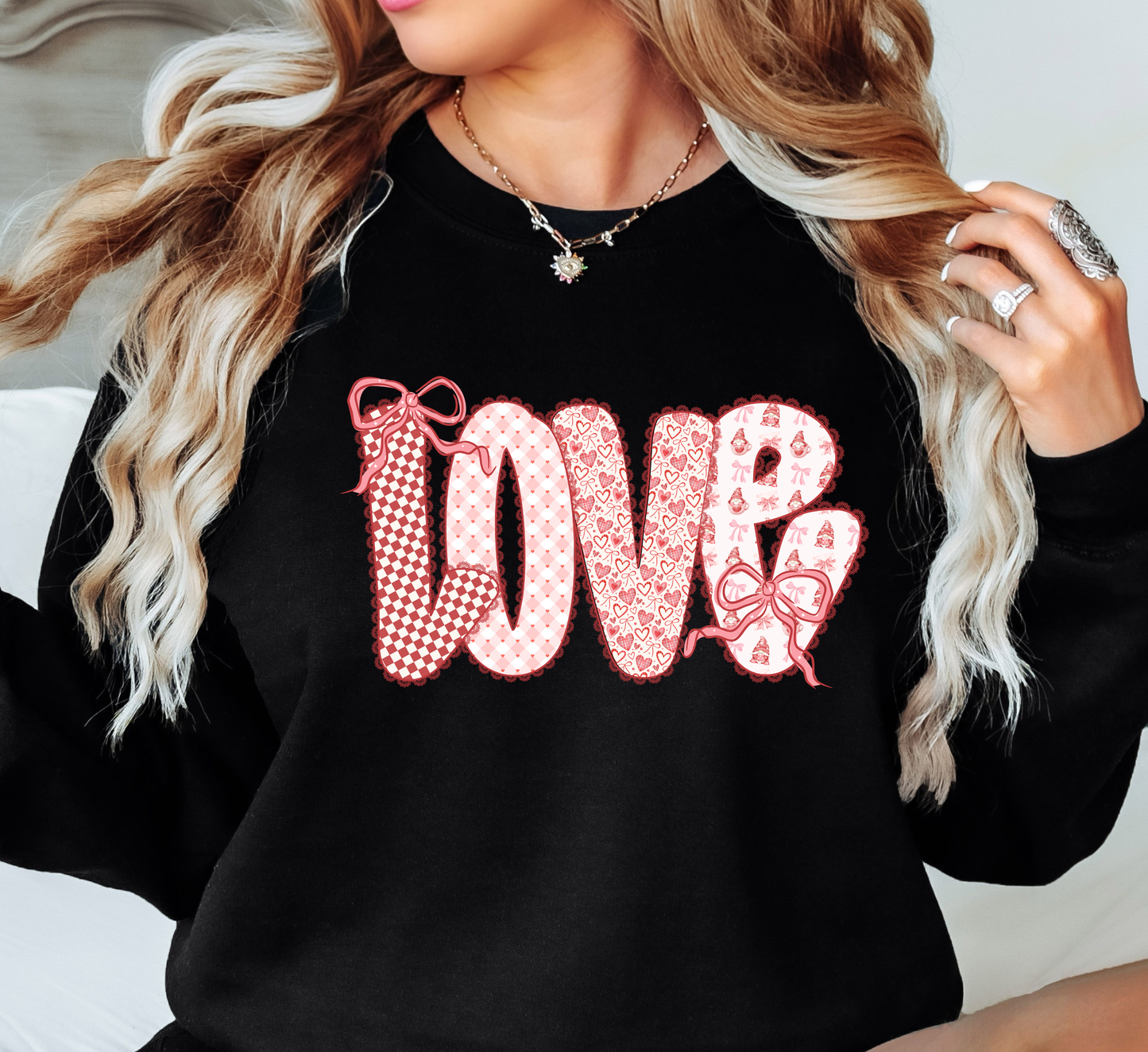 Preppy Love Lace Sweatshirt | XoXo Love Collection | Unique Gifts for Family Friends