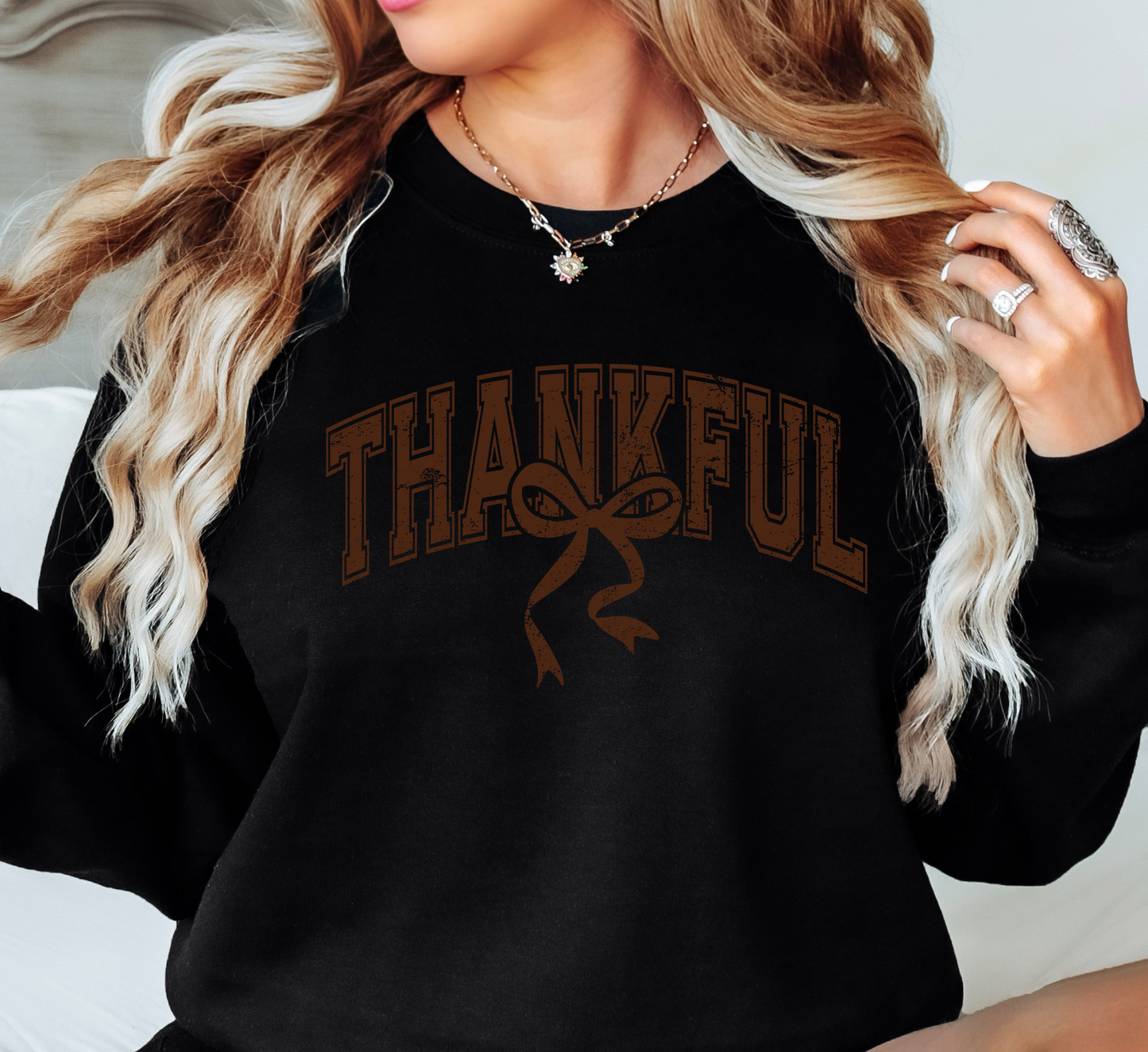 Thankful Bow Sweatshirt | Harvest Joy Collection | Unique Gifts for Family Friends