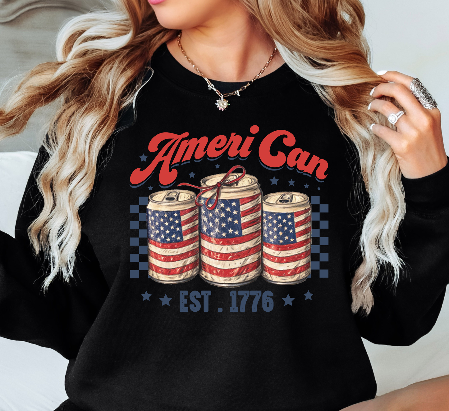 Ameri Can Sweatshirt | Stars and Stripes Collection | Unique Gifts for Family and Friends