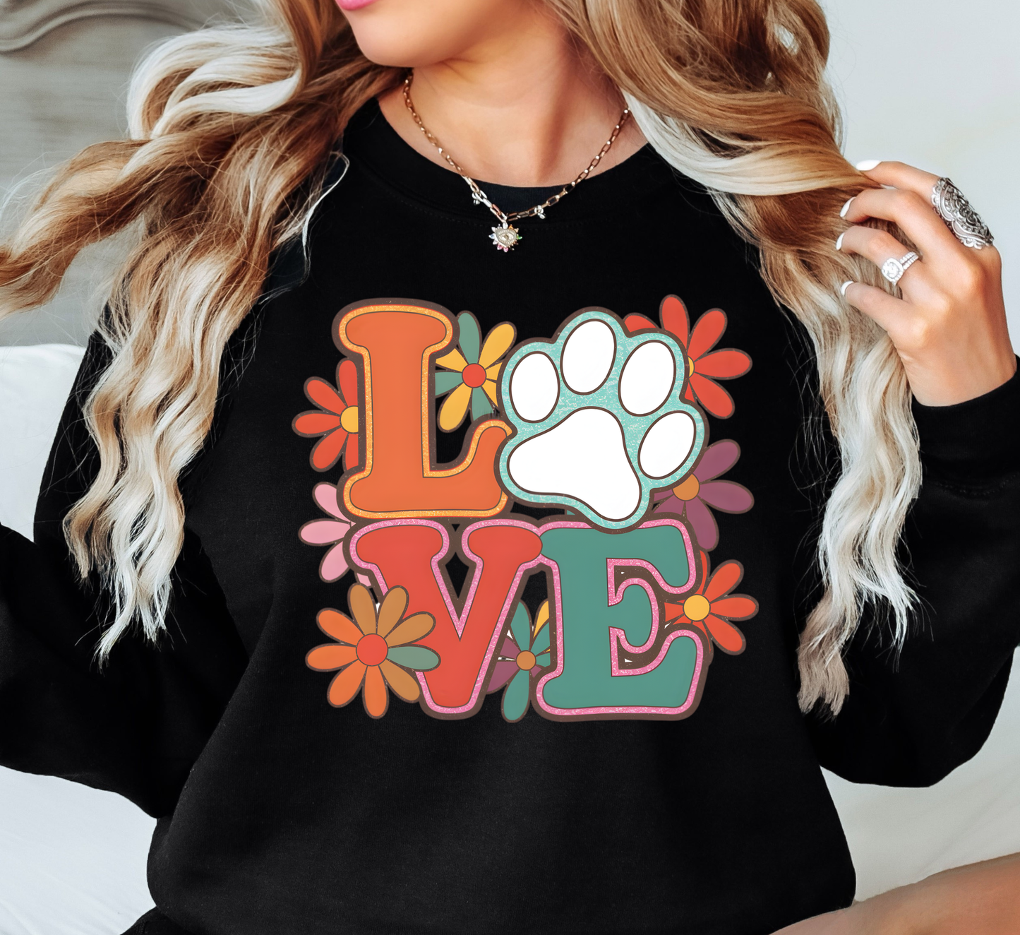 Paw Love Sweatshirt | Pawsitive Vibes Collection | Unique Gifts for Family and Friends