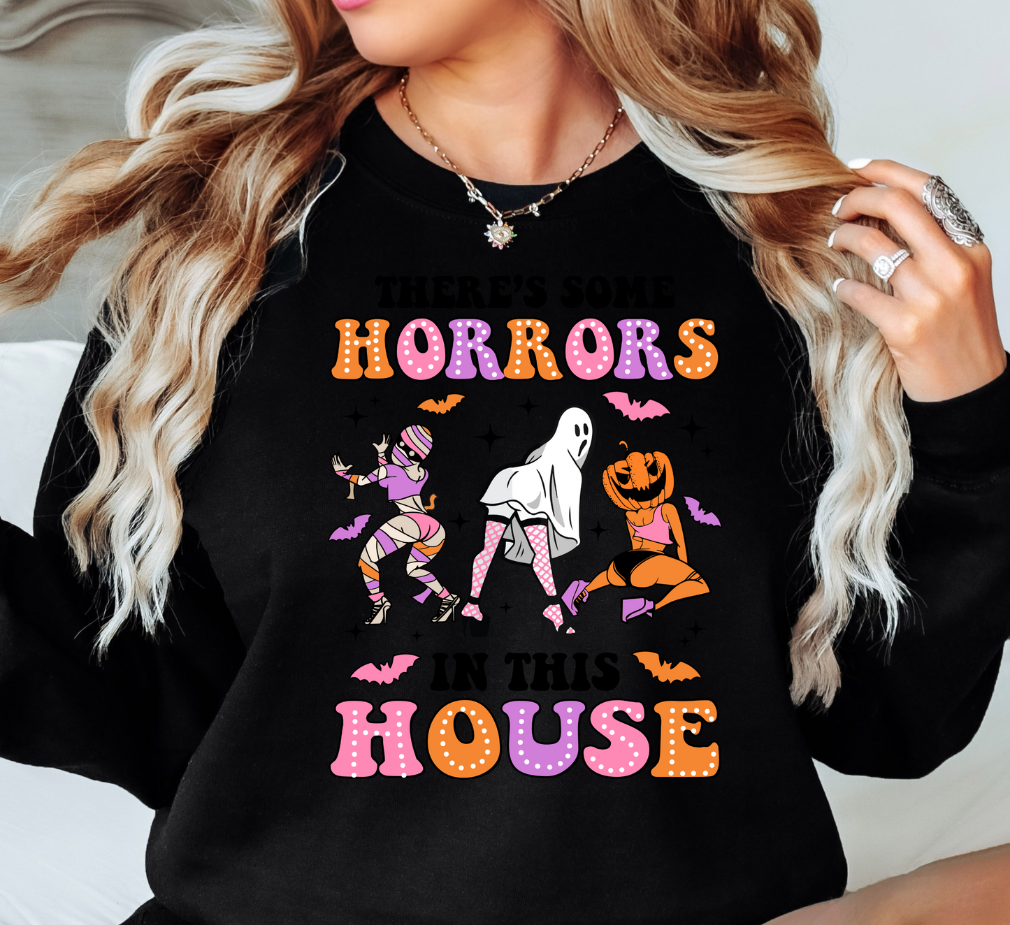 Horrors In This House Sweatshirt | Boo-tiful Vibes Collection | Unique Gifts for Family Friends