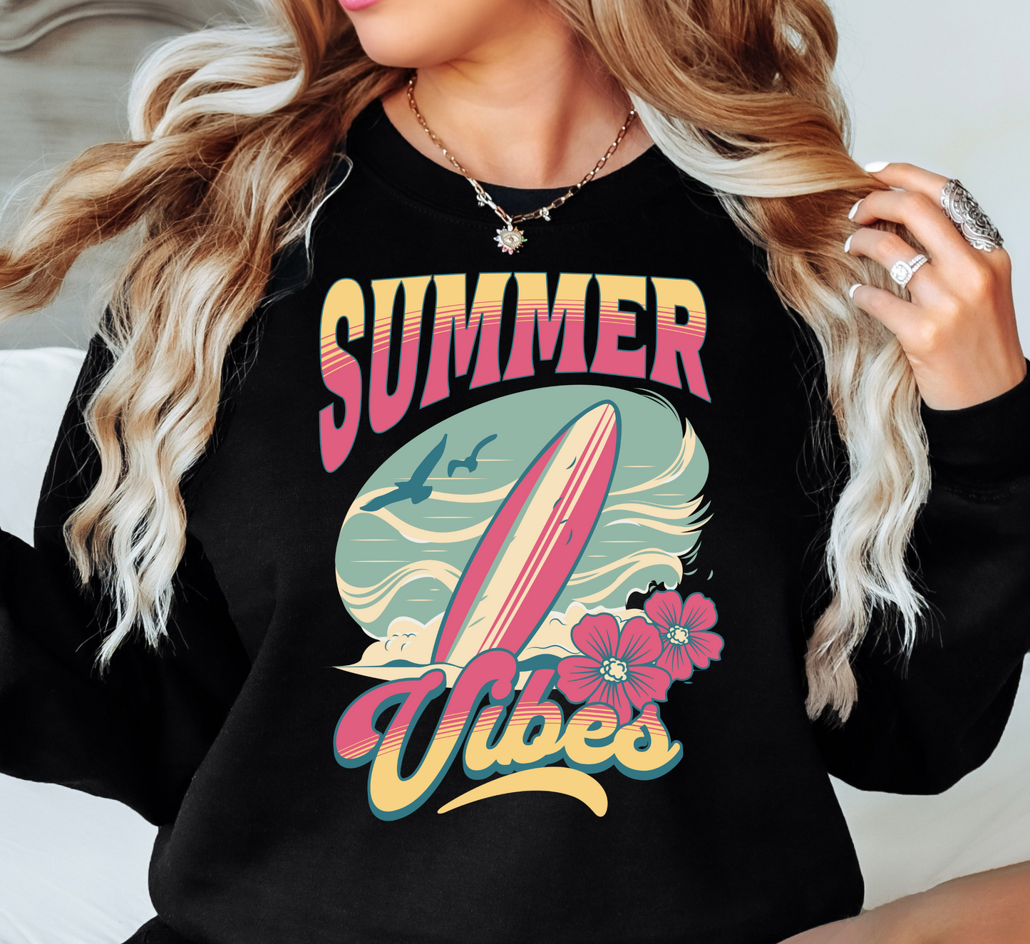 Summer Vibes Sweatshirt | Beach Breeze Collection | Unique Gifts for Family Friends