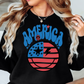 Retro America Smiley Face Sweatshirt | Stars and Stripes Collection | Unique Gifts for Family Friends