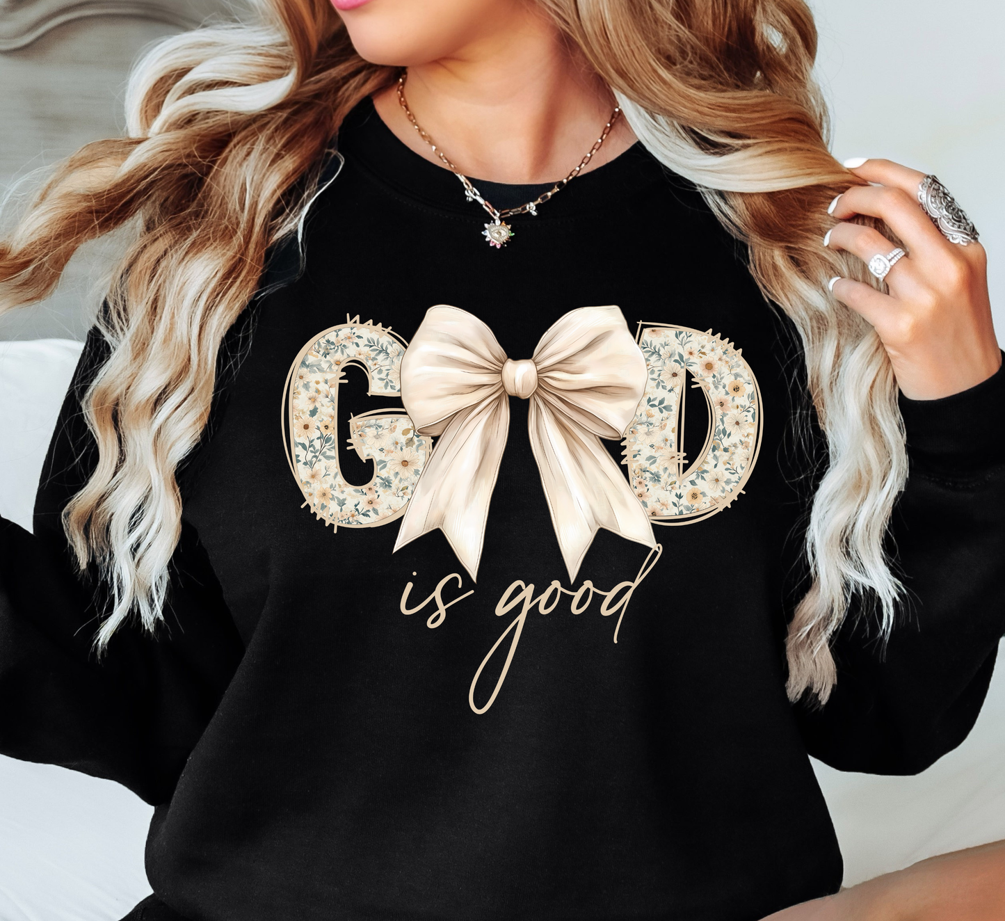 God is Good (Florals) Sweatshirt | Walk By Faith Collection | Unique Gifts for Family and Friends