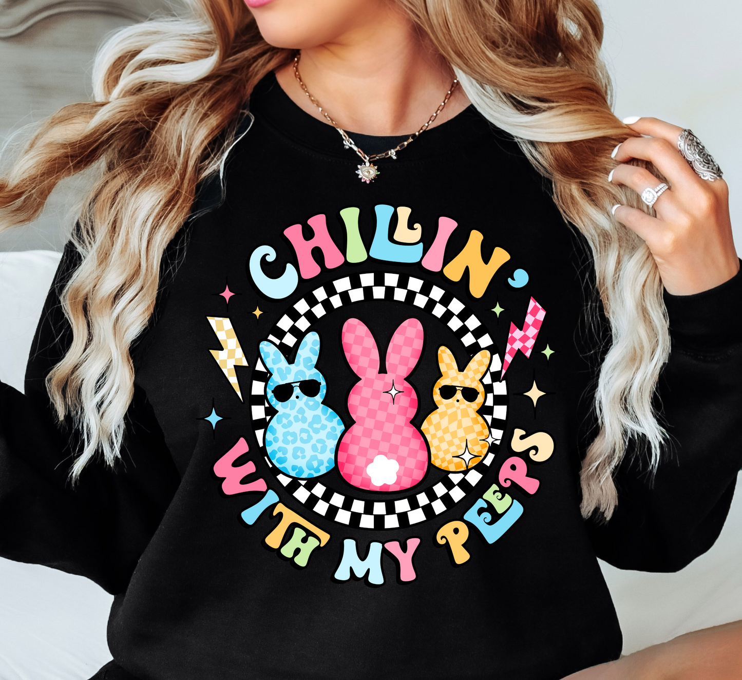 Chillin With My Peeps Sweatshirt | Hoppin' Into Spring Collection | Unique Gifts for Family Friends