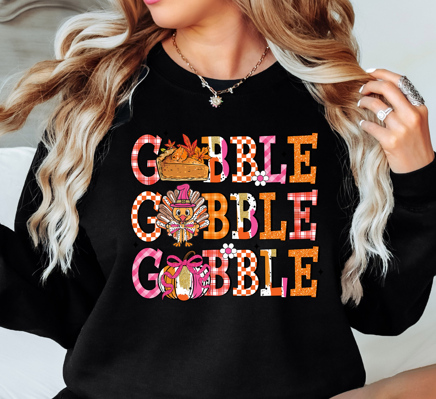 Gobble Preppy Sweatshirt | Harvest Joy Collection | Unique Gifts for Family Friends