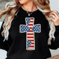 Patriotic Cross Sweatshirt | Stars and Stripes Collection | Unique Gifts for Family and Friends