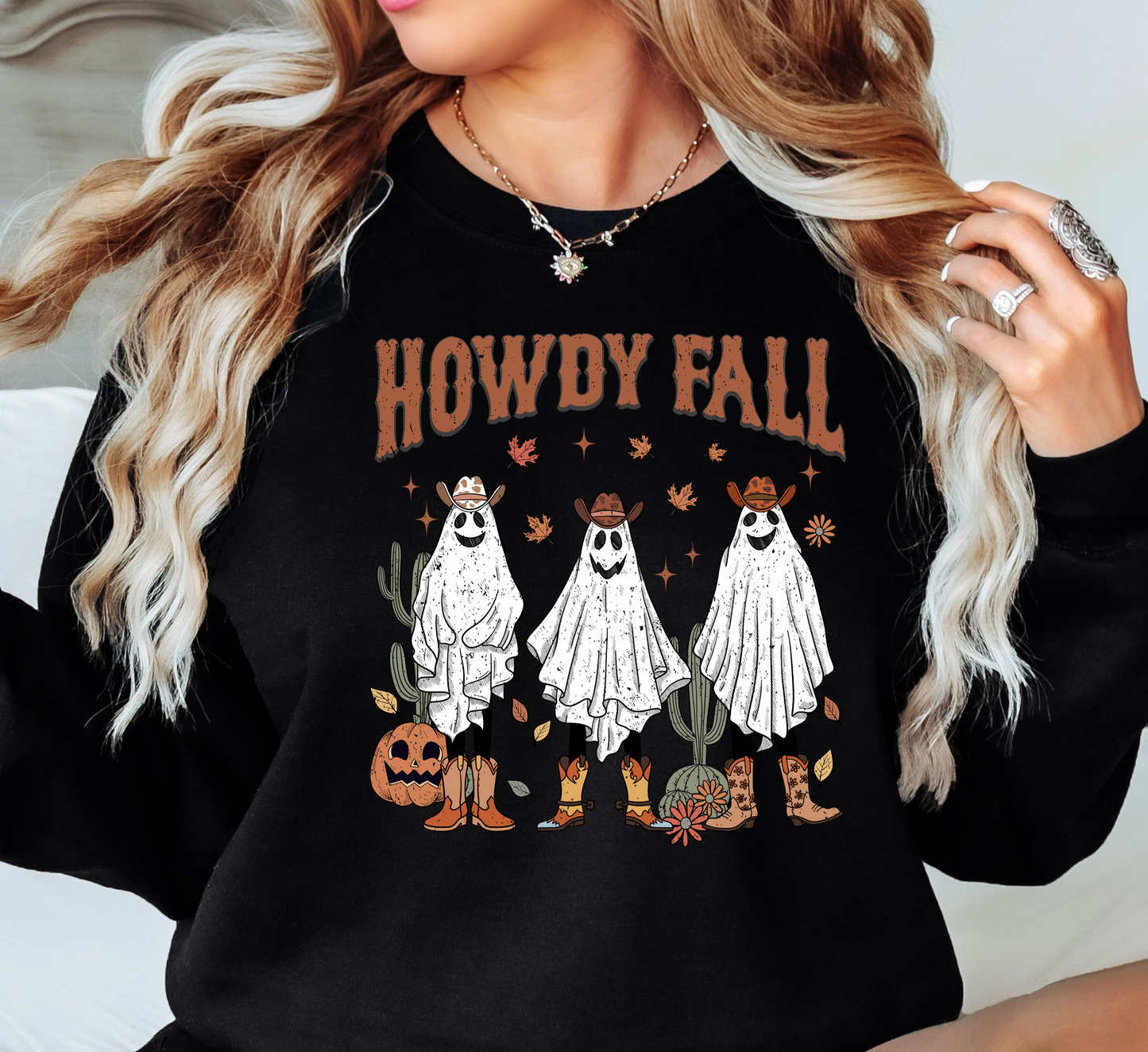 Howdy Fall Ghosts Sweatshirt | Falling For You Collection | Unique Gifts for Family Friends