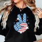 USA Peace Hand Sweatshirt | Stars and Stripes Collection | Unique Gifts for Family and Friends