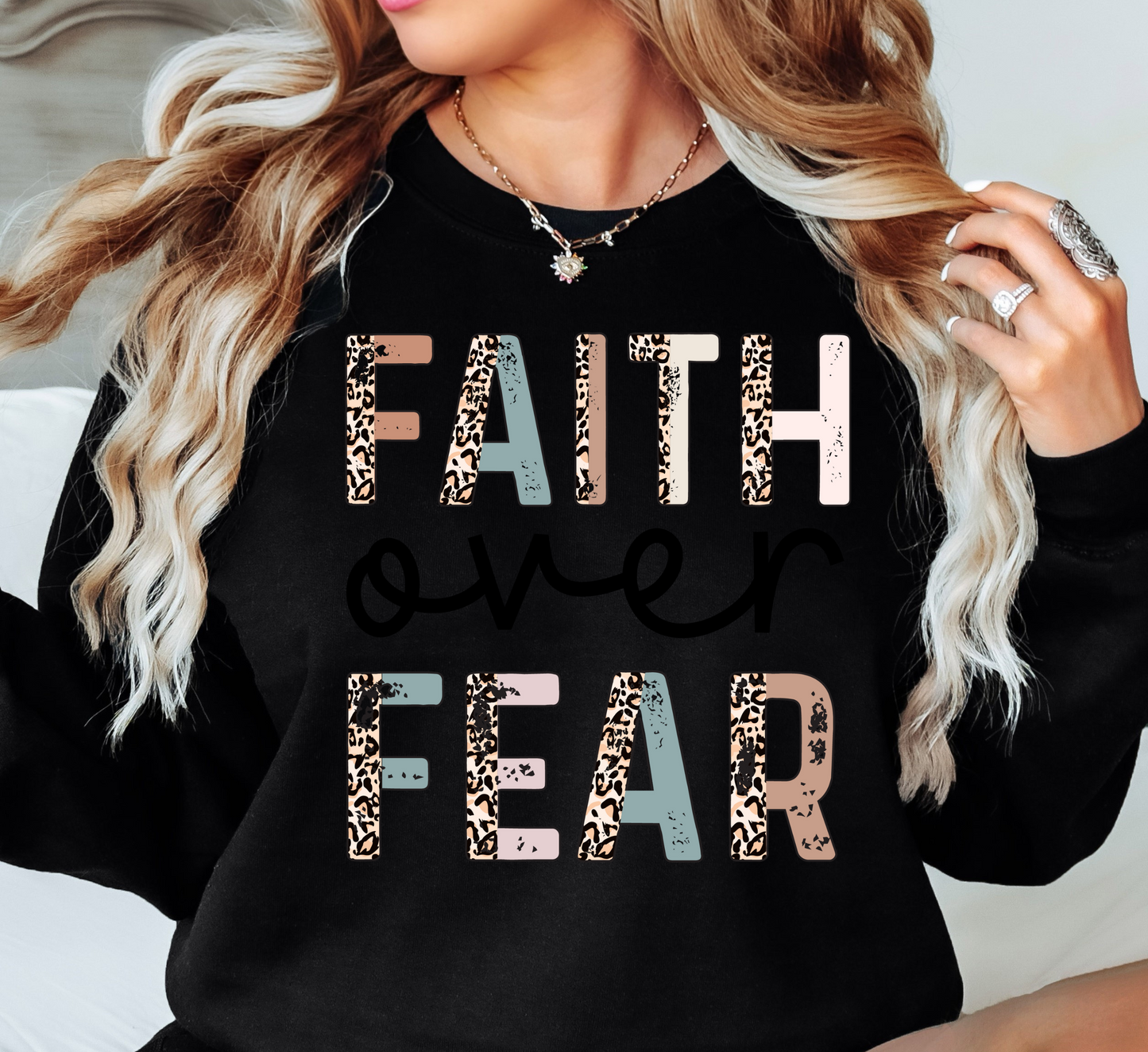 Faith Over Fear Sweatshirt | Walk By Faith Collection | Unique Gifts for Family and Friends