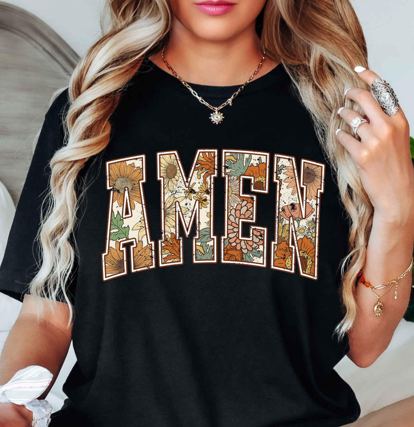 Floral Amen Tee | Walk By Faith Collection | Unisex Pre-Shrunk T-Shirt