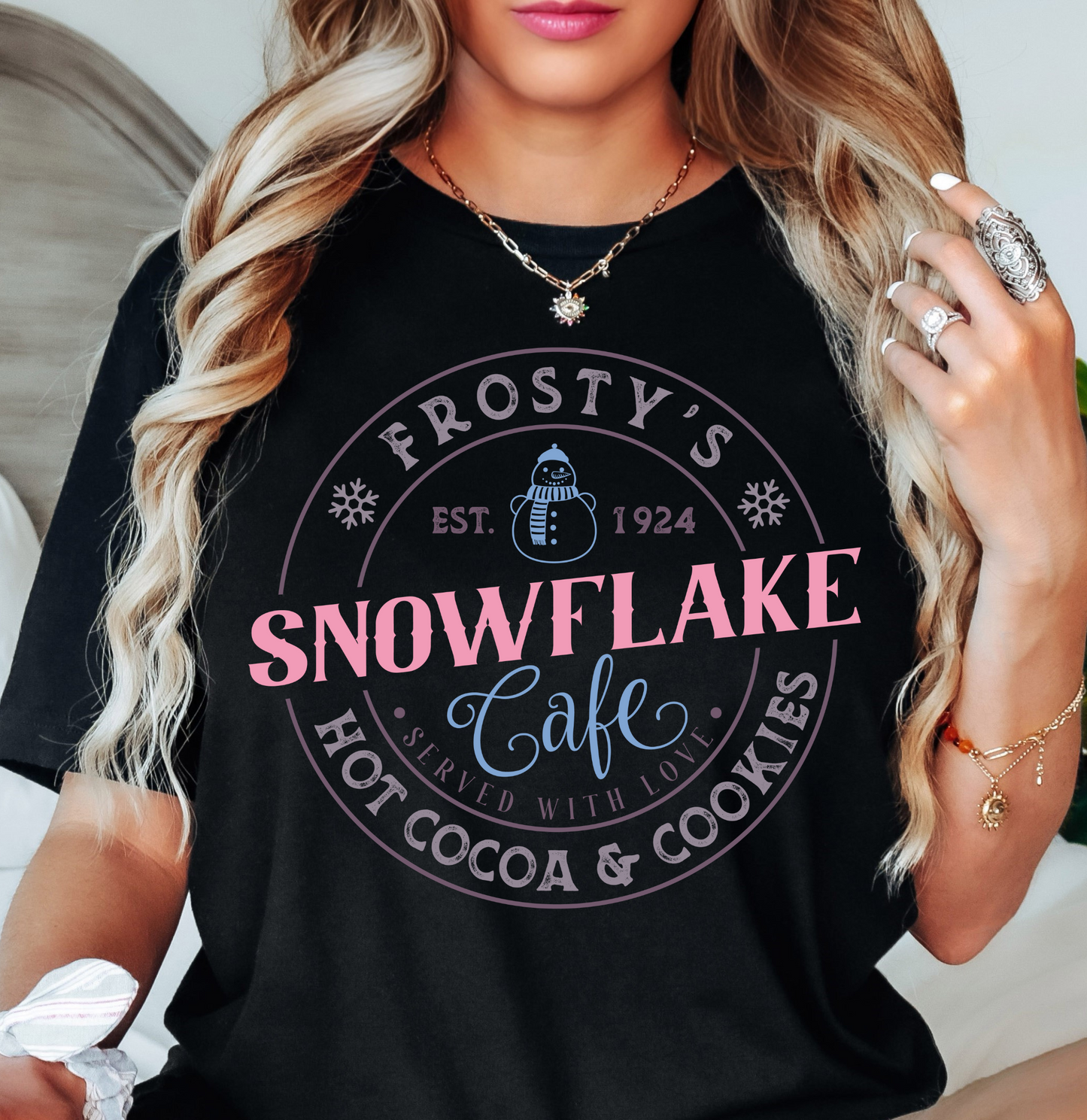 Frosty's Snowflake Cafe Tee | Frosty Chic Collection | Unisex Pre-Shrunk T-Shirt