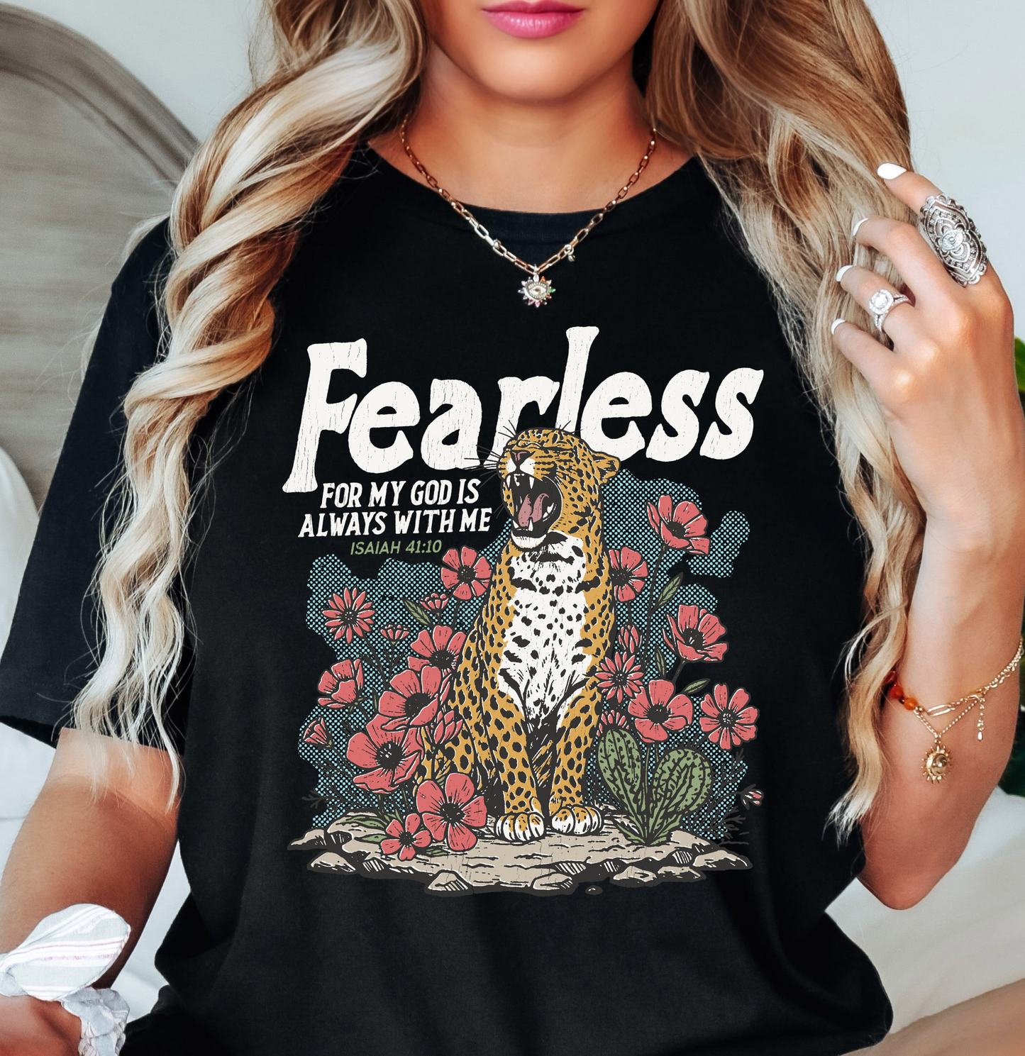 Fearless Leopard Tee | Walk By Faith Collection | Unisex Pre-Shrunk T-Shirt