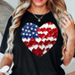 USA Heart Brushstrokes Tee | Stars and Stripes Collection | Unisex Pre-Shrunk T-Shirt