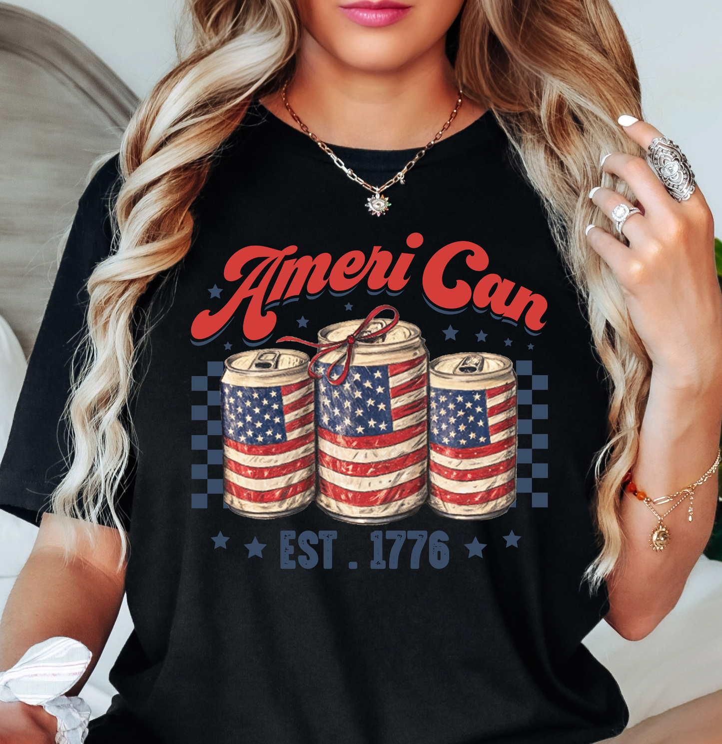 Ameri Can Tee | Stars and Stripes Collection | Unisex Pre-Shrunk T-Shirt