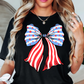 USA Coquette Bow Tee | Stars and Stripes Collection | Unisex Pre-Shrunk T-Shirt