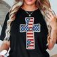 Patriotic Cross Tee | Stars and Stripes Collection | Unisex Pre-Shrunk T-Shirt