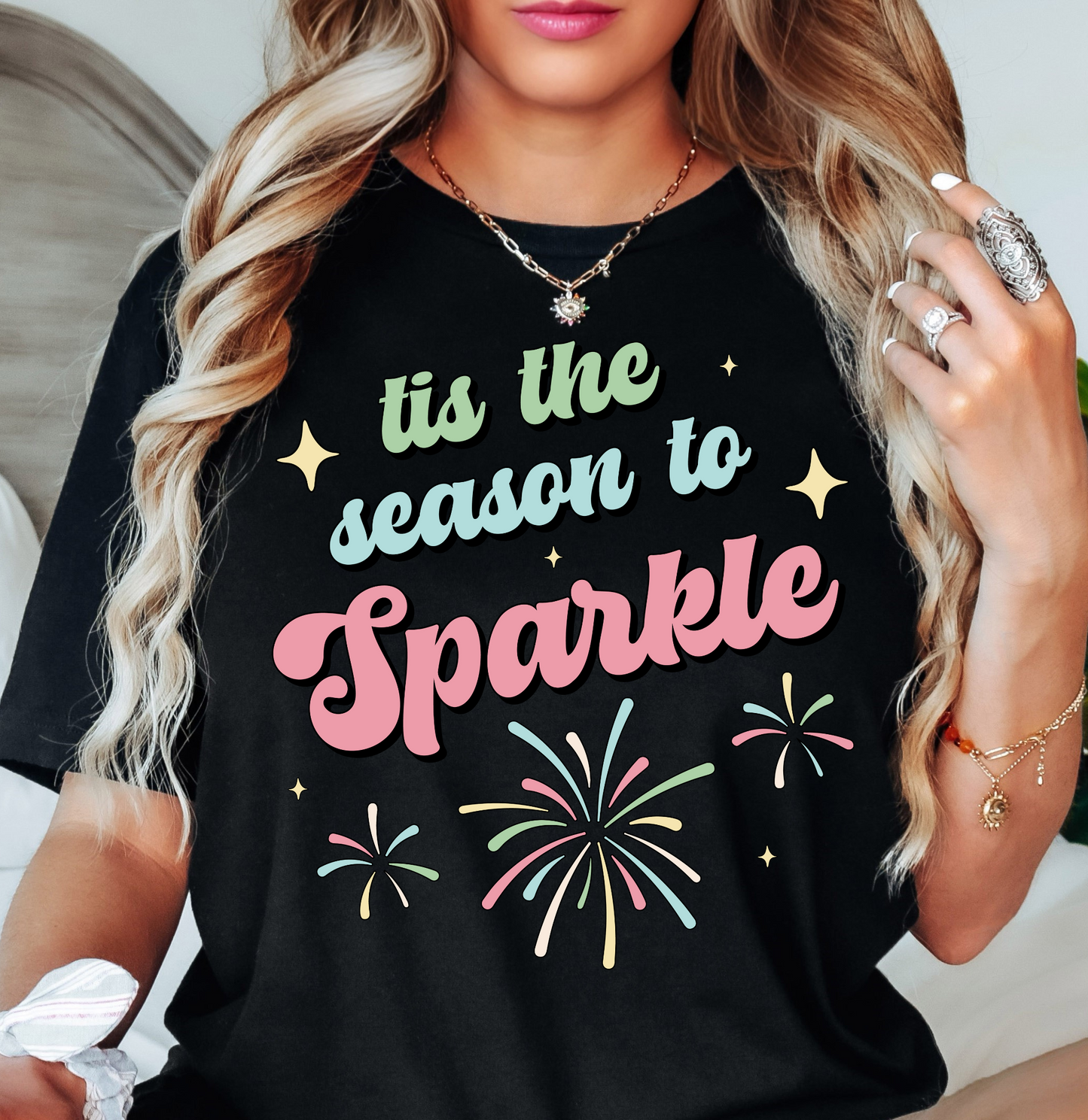 Tis The Season To Sparkle (Fireworks) Tee | New Year Magic Collection | Unisex Pre-Shrunk T-Shirt