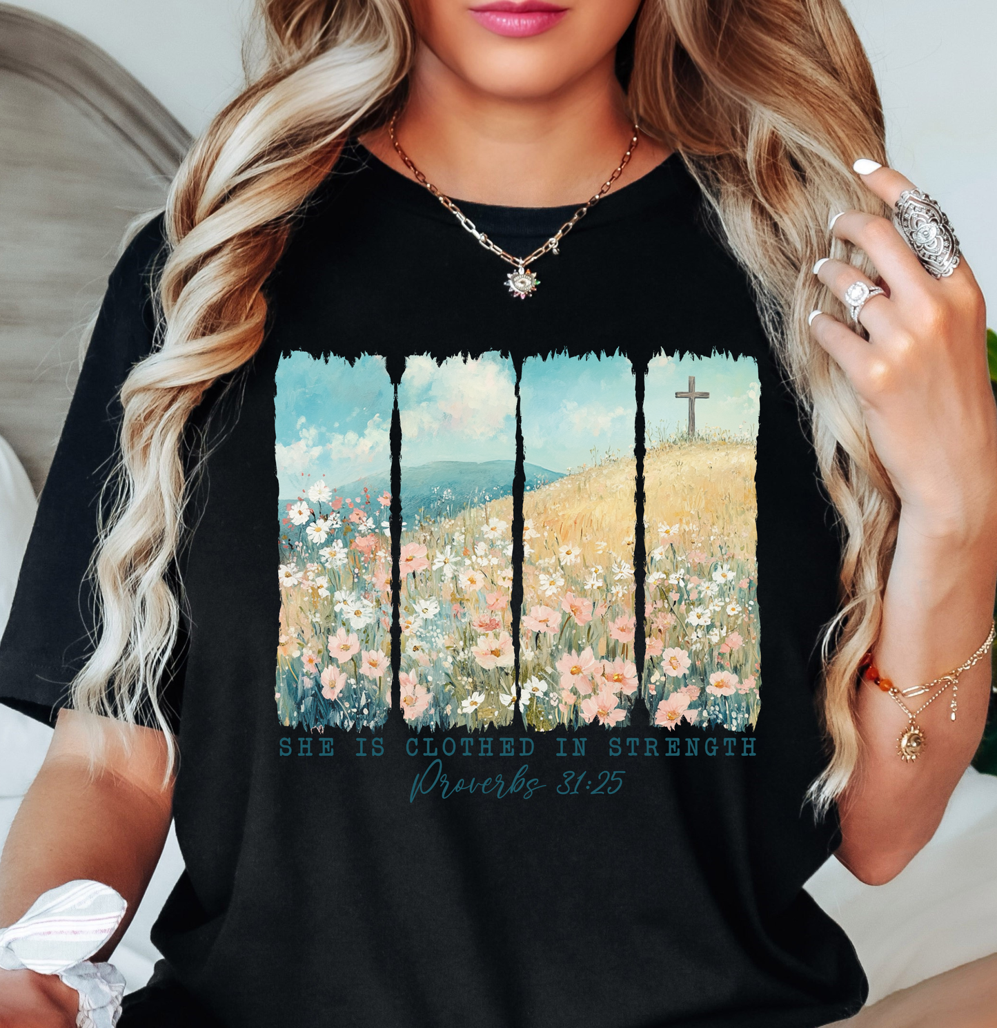 She Is Clothed (Proverbs 31) Tee | Walk By Faith Collection | Unisex Pre-Shrunk T-Shirt