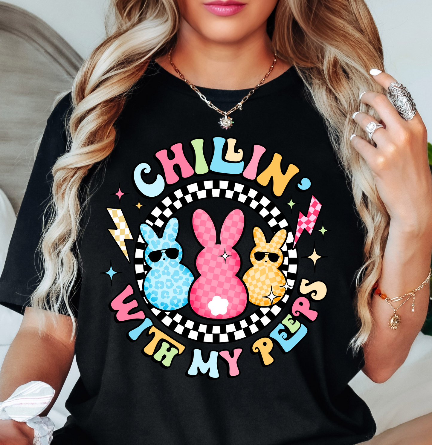 Chillin With My Peeps Tee | Hoppin' Into Spring Collection | Unisex Pre-Shrunk T-Shirt