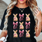 Coquette Bow and Bunnies Tee | Hoppin' Into Spring Collection | Unisex Pre-Shrunk T-Shirt