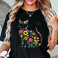 Floral Cat Outline Tee | Pawsitive Vibes Collection | Unisex Pre-Shrunk T-Shirt