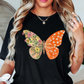 Two Tone Floral Butterfly Tee | Spring Fling Collection | Unisex Pre-Shrunk T-Shirt