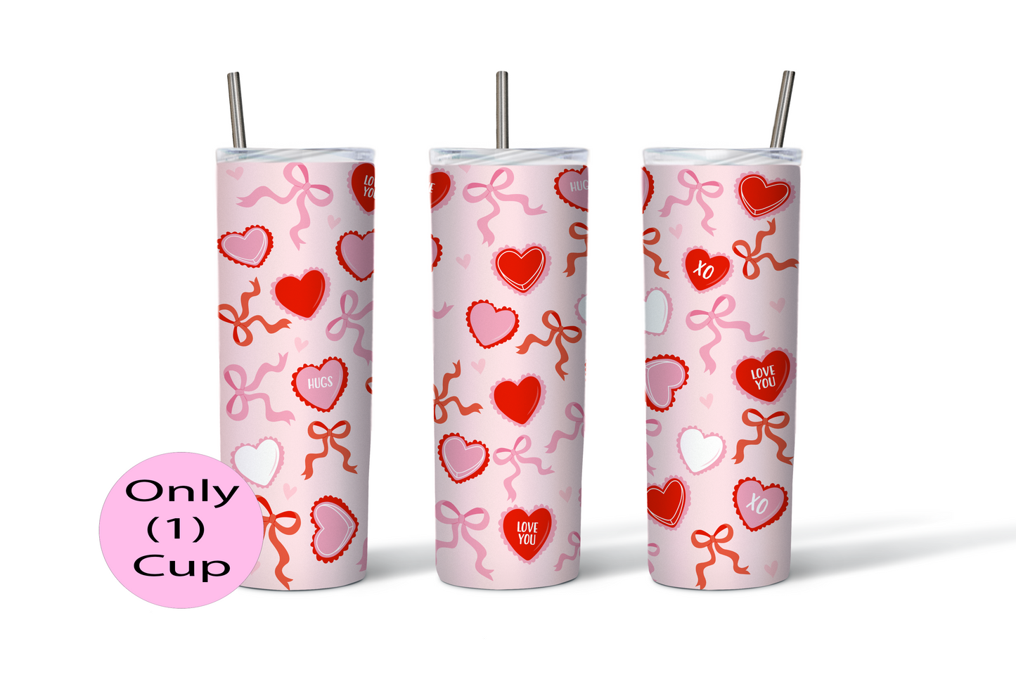 Bows and Hearts | 20oz (Skinny) Tumbler | Unique Gifts for Family Friends