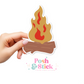 Campfire | Exploring Outdoors Clear Vinyl Stickers | Unique Gifts For Family Friends