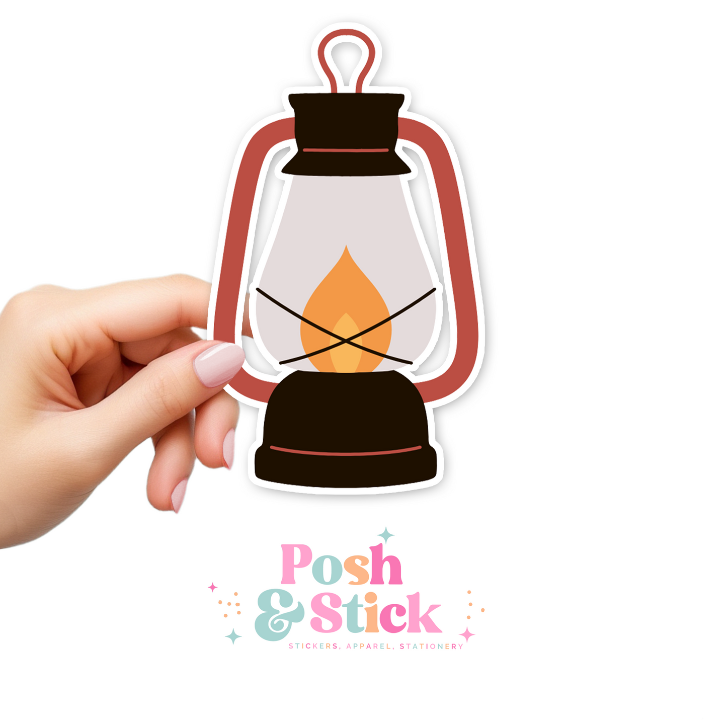 Camping Lantern | Exploring Outdoors Clear Vinyl Stickers | Unique Gifts For Family Friends