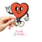 Retro Heart | Glow With Gratitude Clear Vinyl Stickers | Unique Gifts For Family Friends