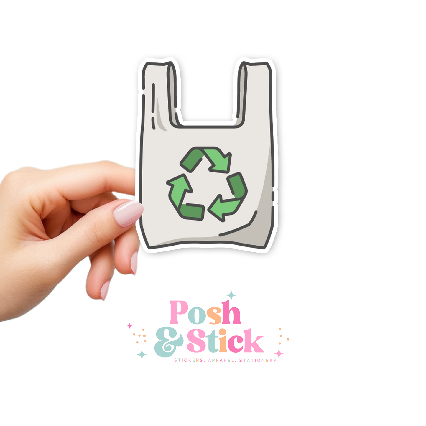 Eco-Friendly Bag | Sustainable Style Clear Vinyl Stickers | Unique Gifts For Family Friends