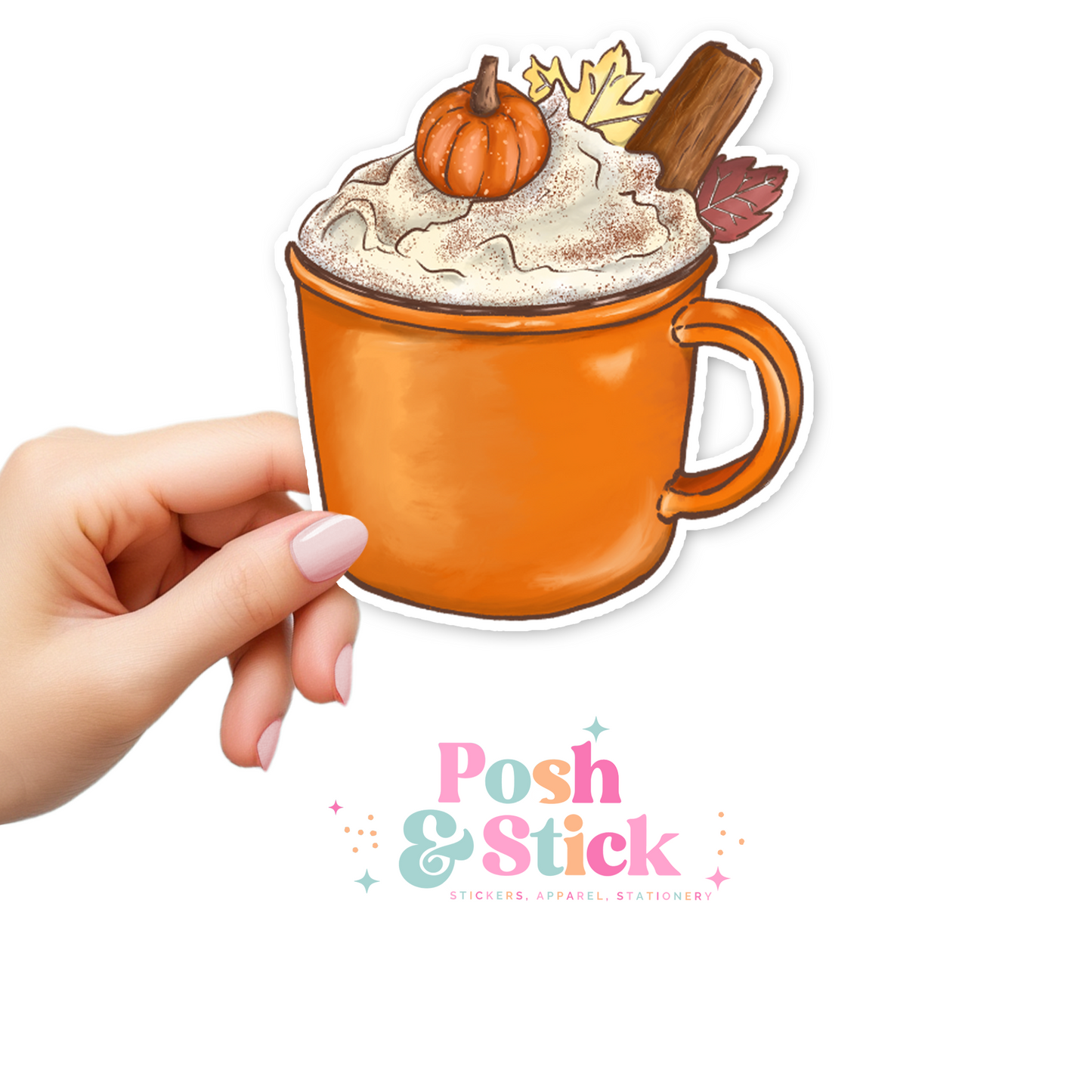 Pumpkin Spice Latte | Falling For You Clear Vinyl Stickers | Unique Gifts For Family Friends