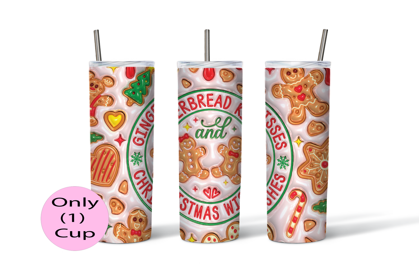 Gingerbread Kisses | 20oz (Skinny) Tumbler | Unique Gifts for Family Friends