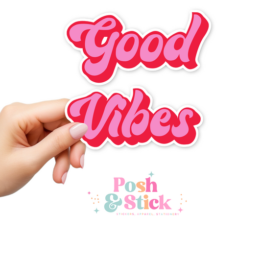 Good Vibes | Glow With Gratitude Clear Vinyl Stickers | Unique Gifts For Family Friends