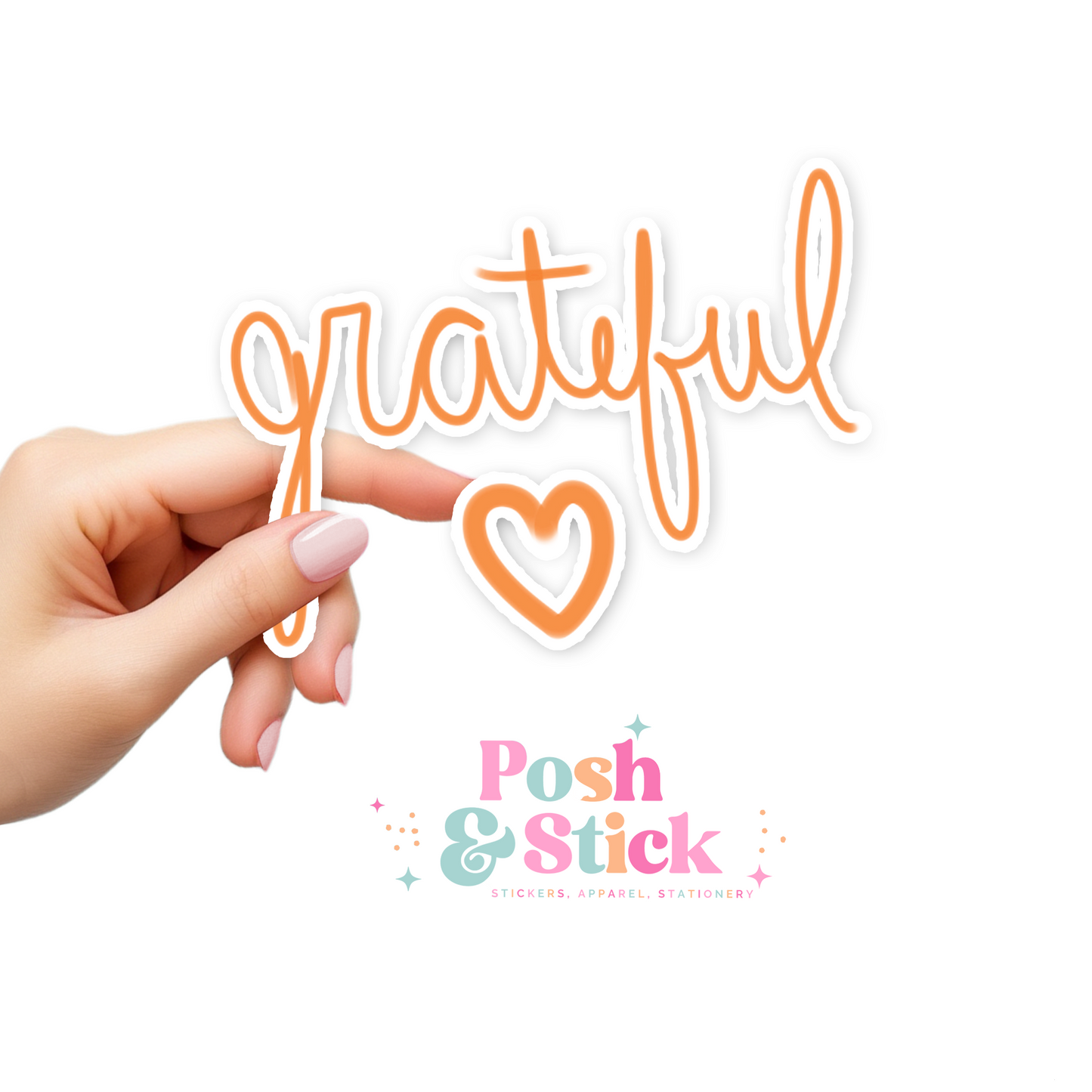 Grateful Heart | Harvest Joy Clear Vinyl Stickers | Unique Gifts For Family Friends