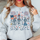 Patriotic Skeletons Sweatshirt | Stars and Stripes Collection | Unique Gifts for Family and Friends
