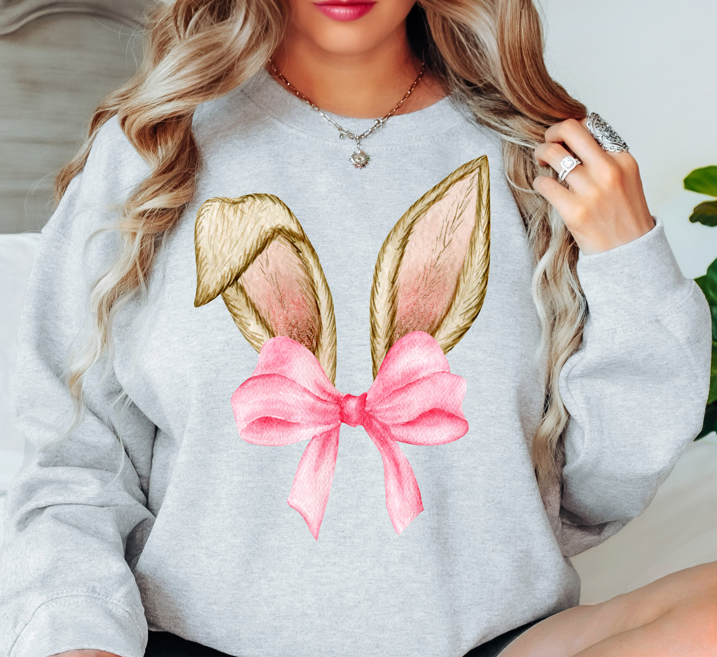 Cute Bunny Ears Sweatshirt | Hoppin' Into Spring Collection | Unique Gifts for Family Friends