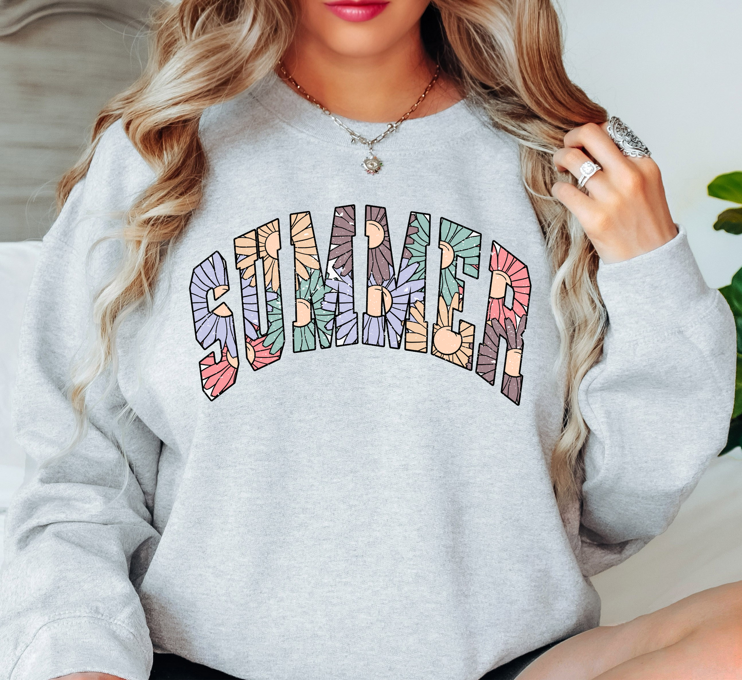 Floral Summer Sweatshirt | Beach Breeze Collection | Unique Gifts for Family Friends