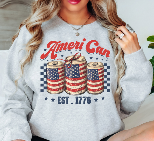 Ameri Can Sweatshirt | Stars and Stripes Collection | Unique Gifts for Family and Friends