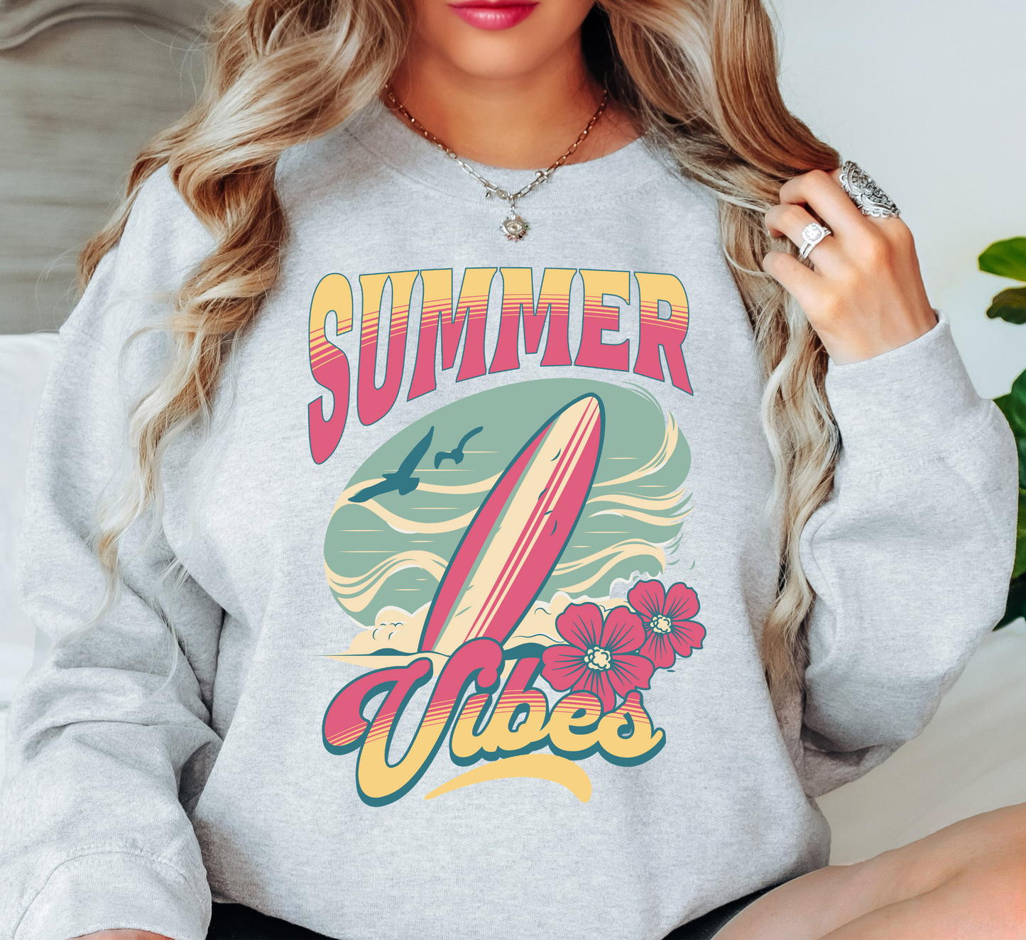 Summer Vibes Sweatshirt | Beach Breeze Collection | Unique Gifts for Family Friends