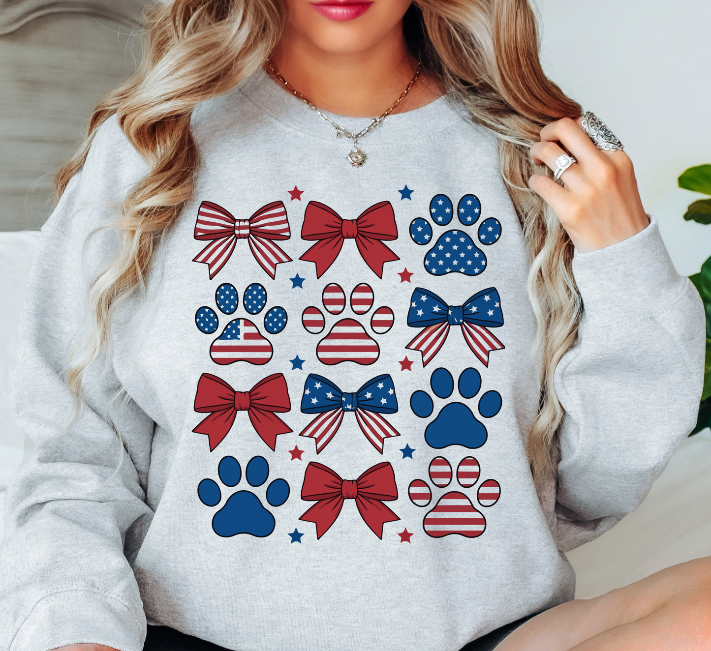 USA Paw Prints Sweatshirt | Pawsitive Vibes Collection | Unique Gifts for Family and Friends